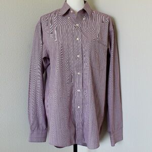 Burgundy & White Contrasting Plaid Print Button Down Shirt